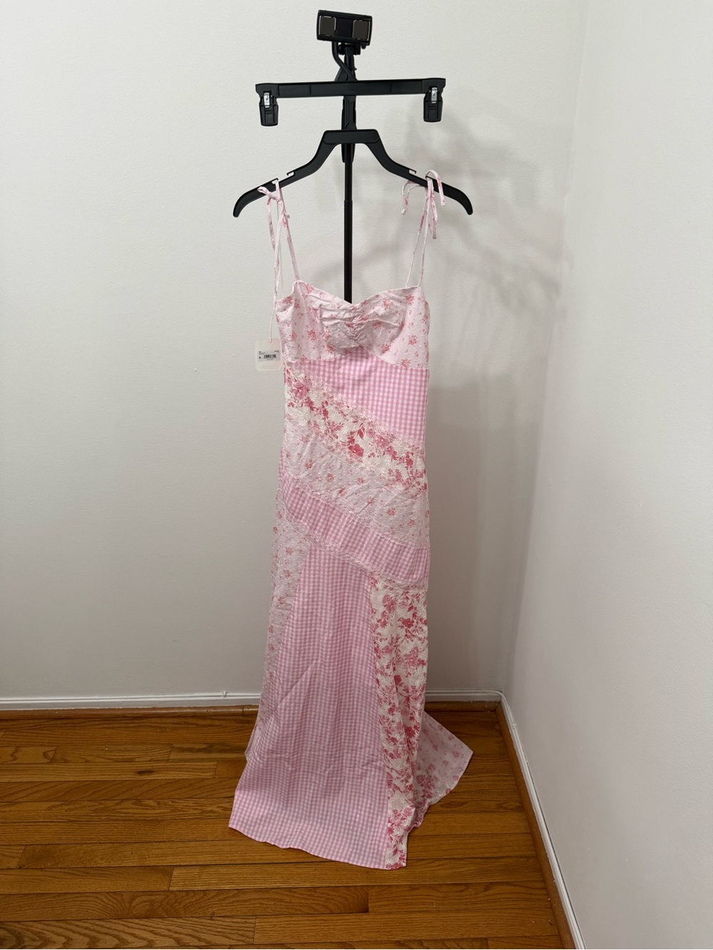 Altar'd State Pink Floral & Gingham Maxi Dress - Picture 5 of 7
